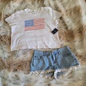 Lucky Brand American Flag Crop 🇺🇸